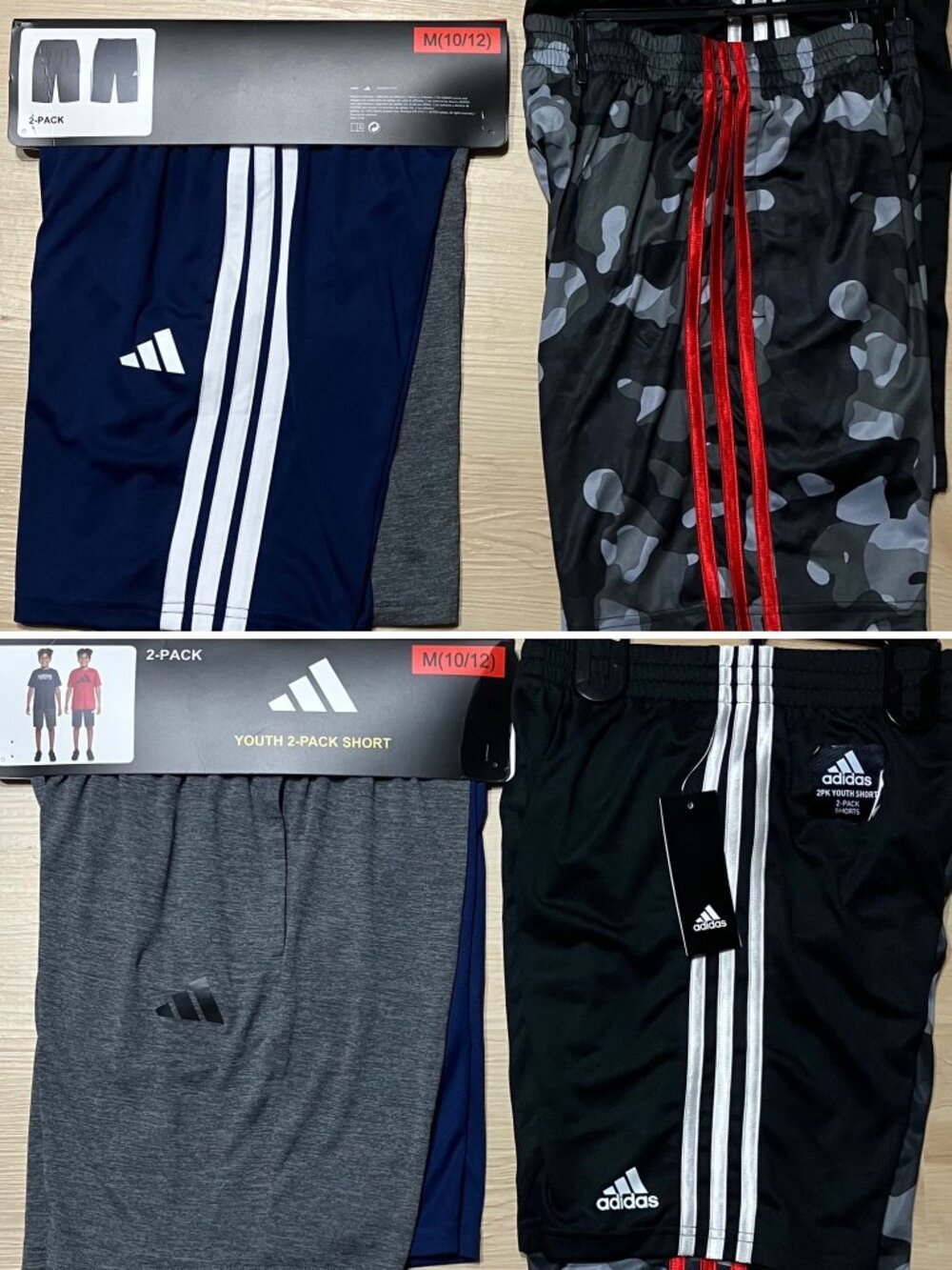 2 NWT adidas Boy's Active Shorts 2 pk